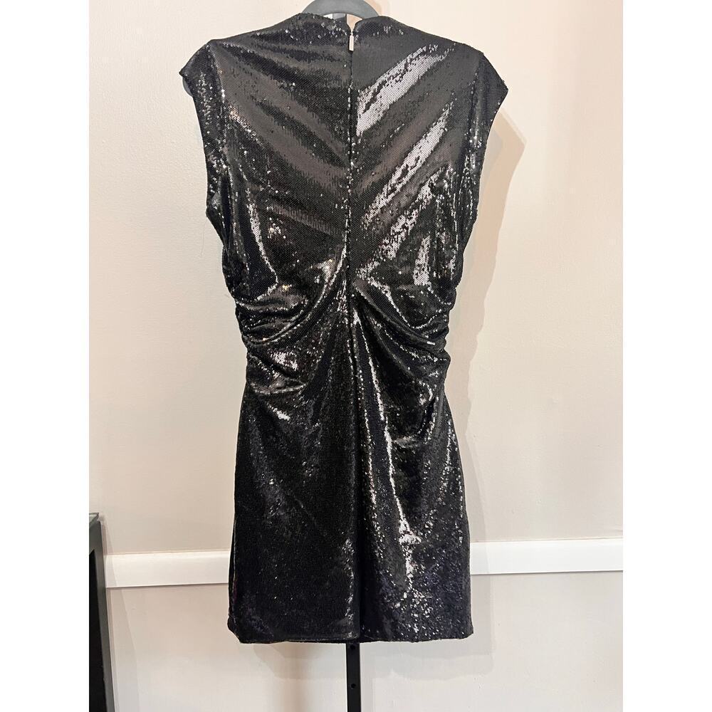 Michael Kors Sequined Stretch Knit Cap Sleeve Mini Dress Black Women's M NWOT - Picture 3 of 8